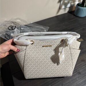 Michael Kors Beige Signature Tote Bag